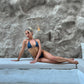 Barely There Dark Blue/Grey Thong Bikini Bottom In Mineral