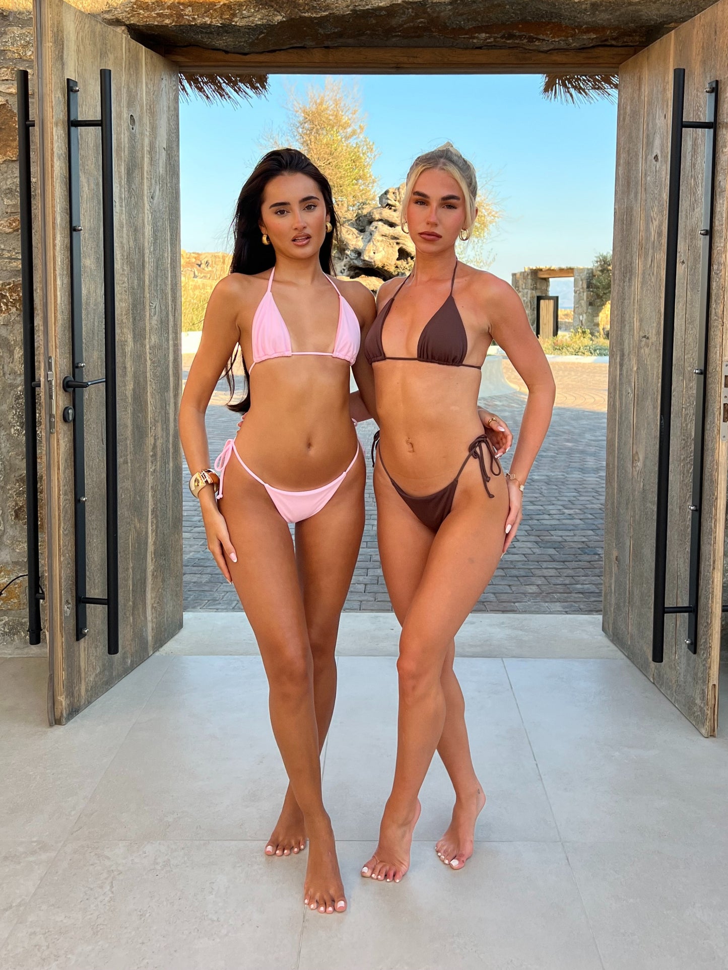 Soft Pink Triangle Bikini Top